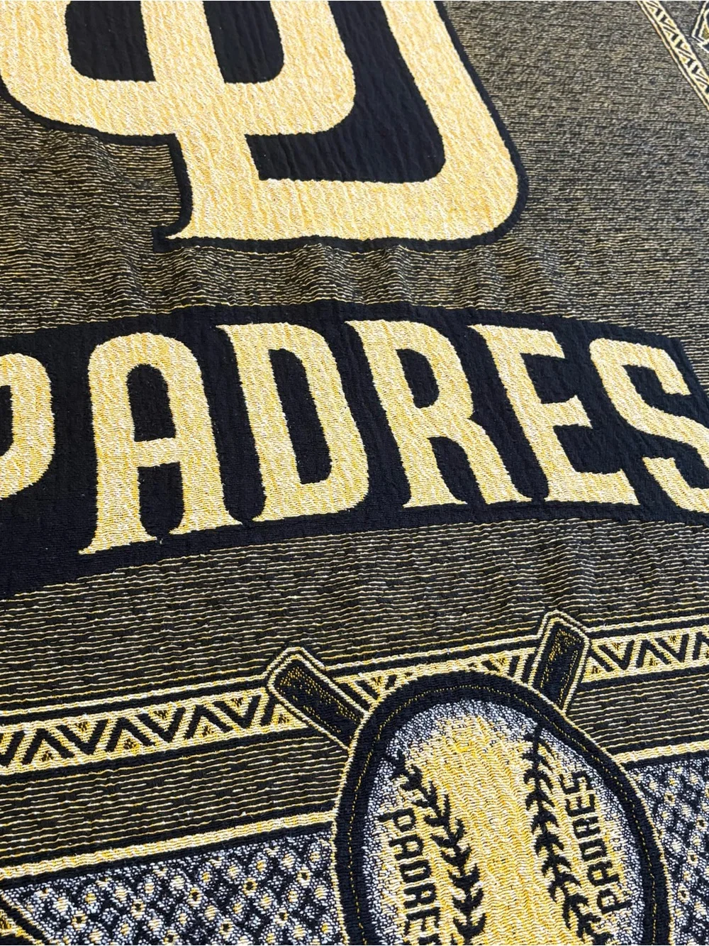 Vintage San Diego Padres Woven Blanket 88x70 Large Tapestry Wall Hanging MLB